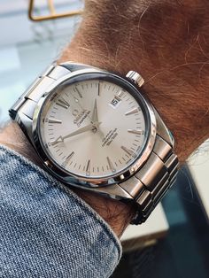 Omega Seamaster Aqua Terra Co-Axial Automatic Cal 2500 150M 39mm Steel 🇨🇭 Watch FOR SALE 👇 Watch Photography, Stylish Watches Men, Stylish Man, Stylish Watches, Omega Seamaster