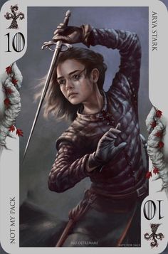 Arya Stark Card - Blu Oltremare Arya Stark Art, Game Of Thrones Cards, Game Of Thrones Wallpaper, Rogue Assassin, Game Of Thrones Arya, Game Of Thrones Facts, Game Of Thrones Poster, Game Of Thrones Artwork