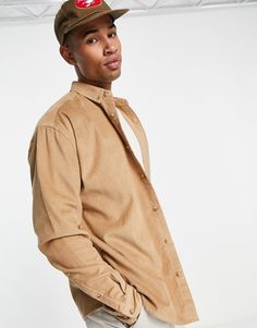 Shirts by ASOS DESIGN Add-to-bag material Button-down collar Button placket Chest pocket Long sleeves Oversized fit Button Down Outfit, Cord Shirt, Beige Style, Plain Shirts, Button Down Collar, Trending Now, Summer Essentials, Button Placket, Color Trends