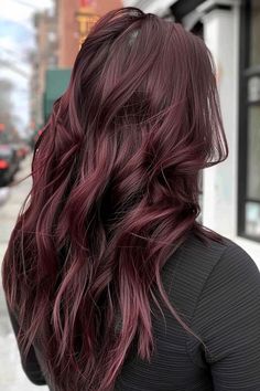 Revamp your style with the best dark cherry hair color ideas for shag cuts, featuring 24 trendy and vibrant options. Browse our collection for a textured change. Don’t forget to save and click for more fabulous color ideas, and let us be your go-to source for hair inspiration! Dark Cherry Hair Color, Bday Hairstyles, Dark Cherry Hair, Red Burgundy Hair Color, Burgundy Brown Hair, Cherry Brown Hair, Burgundy Highlights, Mom Hair