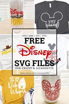 free disney svg files for cricut and silhouettes, including t - shirts