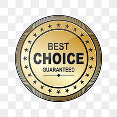 the best choice award badge with stars on it, transparent background png and psd