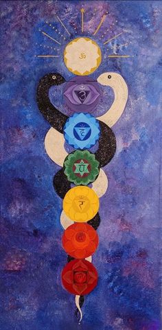 a painting with seven chakras on it