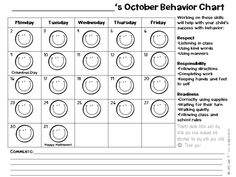 the worksheet for an august behavior chart is shown in black and white, with numbers