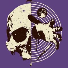 an image of a skull on a purple background