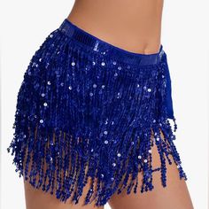 *Brand New*- Did Not Come With Tags. Color: Dark Blue Sparkly Fringe Skirt Wrap For Festivals, Halloween Parties, Parades, Costume Accents. Available In Black & Purple As Well Pet Free/Smoke Free Rave Outfits Skirts, Fringe Skirts, Belly Dance Hip Scarf, Rave Costume, Sparkly Skirt, Siskin, Hip Scarf, Tassel Skirt, Rave Costumes