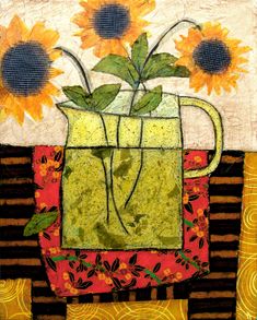 the cover of art for the wall shows sunflowers in a vase