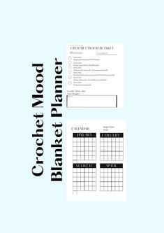 a printable crochet project planner is shown