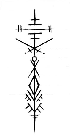 the cross is drawn in black ink and has three crosses on it, as well as two