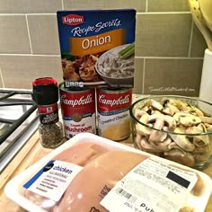 the ingredients for this recipe include chicken, mushrooms and seasoning