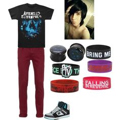 Emo Punk Outfits, Band Clothes, Guys Outfits, Goth Grunge Outfits, Guy Outfits