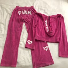 Y2k Terrycloth Pink Vs Vintage Tracksuit Great Condition For It's Age Size: S Super Cute Wide Leg With Wide Sleeves, Definitely A Show Stopper Early 2000s Athletic Wear, Vintage Vs Pink, Victoria Secret Tracksuit, Pink Sweatsuit, Y2k Christmas, Pink Pjs, Pink Tracksuit, Vintage Tracksuit, Pink Outfits Victoria Secret