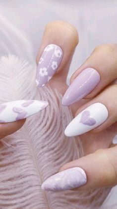 Lilac Nails, Lavender Nails, Acrylic Nails Coffin Short, White Nail, Short Acrylic Nails Designs, Fire Nails