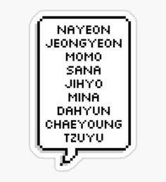 a pixel style sticker with the names of different languages in black and white on it