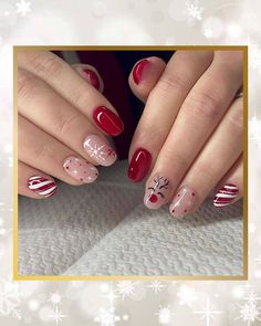 Colorful Christmas Nails, Christmas Nails Designs, Christmas Nail Art Ideas, Santa Nails, Colorful Nails, Casual Nails, Metallic Nails, Colorful Christmas