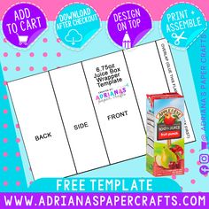 the free printable food carton for kids to use on their lunch menus