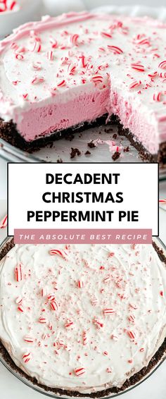 Image for Decadent Christmas Peppermint Pie Peppermint Dessert Dip, Frozen Peppermint Dessert, Peppermint French Silk Pie, Mousse Pie Recipes, Andes Mint Pie, Cream Pies Recipes Holiday, Christmas Deserts To Make, Christmas Peppermint Desserts, Thanksgiving Dessert Not Pie