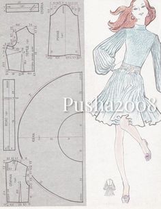 a drawing of a woman's dress with long sleeves