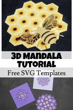 the instructions for how to make 3d paper flowers and bees