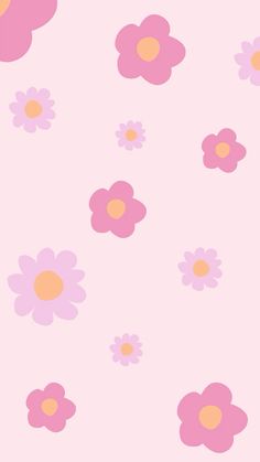 pink and yellow flowers on a light pink background