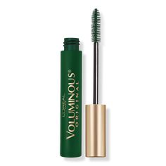 Voluminous Original Washable Mascara - VOLUMINOUS ORIGINAL MASCARA DEEP GREENBenefitsBold, volume building mascara for up to 5x fuller & thicker lashesSeparates & builds every lashClump-free & smudge-resistantContains Panthenol & Ceramide-R and helps protect and condition lashesFeaturesVolume Maximizing Brush quickly thickens & builds lashes evenly for a full and bold lookDeep green shade - Voluminous Original Washable Mascara Green Mascara, Voluminous Mascara, Thick Lashes, Lengthening Mascara, Eye Mascara, Dramatic Look, L Oreal, Palm Oil, Loreal Paris