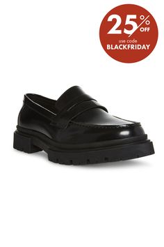 Steve Madden-Zeb Penny Loafer Accent a favorite look with the sharp panache of the Zeb penny loafer from Steve Madden. This leather pair sports a chunky sole for a trendy touch. Steve Madden Loafers, Penny Loafer, Penny Loafers, Loafers Men, Steve Madden, Penny, Loafers, Customer Service, Slip On