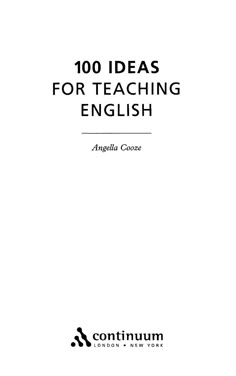 an english book with the title'100 ideas for teaching english'in black and white