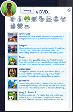 the website for disney movies is displayed