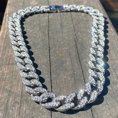 Ice Necklace Jewelry, Ice Chain, Iced Out Chains, Fantasy Jewelry Magic, Iced Out Cuban Link Chain, Ice Necklace, Mens Diamond Jewelry, Mens Diamond Earrings, Cuban Necklace