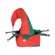 Get into the holiday spirit with our Felt Elf Hat featuring playful jingle bells. Perfect for Christmas and winter-themed events, this hat adds a touch of whimsy to any outfit. Astoria Grand | Astoria Grand Christmas Felt Elf Hat w / Bells | 17.00" H X 12.00" W X 1.50" D | Wayfair Felt Elf Hat, Felt Elf, Event Programs, Novelty Hats, Christmas Felt, Elf Hat, Holiday Events, Christmas Party Supplies, Outdoor Holiday Decor