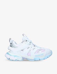 BALENCIAGA - Triple S leather and mesh mid-top trainers | Selfridges.com Balenciaga Trainers, Chunky Trainers, U Turn, Mid Top, Balenciaga Triple S, Designer Boots, Nike Huarache