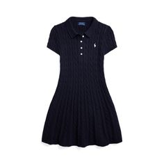 Inspired by our iconic Polo shirt this A-line sweater dress is made with medium-weight cable-knit cotton and embroidered with our signature Pony. Polo Jumper, Polo Ralph Lauren Kids, Cotton Jumper, Ralph Lauren Kids, Cotton Farming, Designer Kids Clothes, Polo Sweater, Ralph Lauren Dress, Cotton Polo