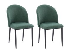 Dark green curved dining chairs set, upholstered fabric, wooden legs, modern design, perfect for dining rooms. Dark Green Dining Chairs, Emerald Green Dining Chairs, Green Dining Chairs Modern, Lime Green Dining Chairs, Midcentury Dining Chairs Green, Stylish Desk, Patio Storage, Patio Bar Set, Vanity Chair