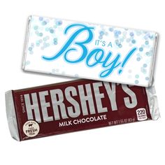 it's a boy hershey's milk chocolate bar and its wrapper