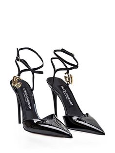 Black patent leather slingbacks with tapered toe. Adjustable strap with metal DG logo. Stiletto heel. Logo patch on insole. Heel height:11Gender: WomenMaterial: Outside:100% leather Lining:100% leather Sole:100% leather Color: BLACKMade in: ITProduct ID: CG0726AP622 80999*Import tax/duty will be calculated at checkout (If applicable) Formal High Heels Classy, Fancy Black Heels, Luxury Heels, Fashion Shoes Heels, Dr Shoes, Stiletto Shoes, Elegant Shoes