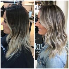 Hair Color Flamboyage, Blonde Balayage Highlights, Gorgeous Gray Hair, Balayage Blonde, Brunette Balayage Hair, Hair Color Highlights, Balayage Brunette