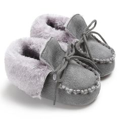 Baby Unisex Solid Warm Snow Boots Children Wholesale Shoes - PrettyKid Snow Shoe, Newborn Baby Boys, Fleece Boots, Comfortable Walking Shoes, Warm Snow Boots, Baby Unisex, Gray Shoes, Baby Moccasins, Moccasins Shoes