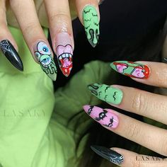 It Halloween Nails, Dinosaur Nails, Nail Art Halloween, Spooky Nails, Nails Dark, Fall Designs, Elements Design, Nail Prep