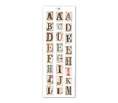 an alphabet sticker with letters and numbers