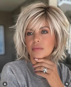 Long Layered Bob For Fine Hair, Over 55 Hairstyles, Shoulder Length Choppy Layers, Short Choppy Bob For Fine Hair, Long Angled Bob With Layers, Hair Styles For Layered Hair, Layered Bob With Bangs Over 50, Long Bob Hairstyles For Fine Hair, Shaggy Bob For Fine Hair Over 50