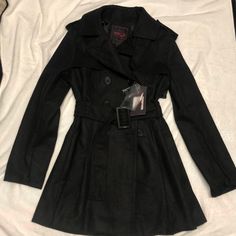 Brand New! I Have Two Of Them So I Decided To Sell One. No Flaws At All! Feel Free To Leave Offers! The Jacket Says Large But It Fits More Like An Xs Or S. Black Dress Coat, Coats Black, Dress Coat, Coat Dress, I Decided, To Leave, To Sell, Black Dress, Jackets & Coats