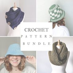 crochet patterns for hats and scarves on mannequins