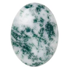 a green and white marble ball on a white background