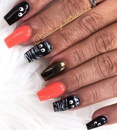 Unique Halloween Nails, Short Pink Nails, Horror Nails, Halloween Acrylic Nails, Spring Nail Art, Halloween Nail Designs, Trendy Nail Art, Nails Desing, Nail Shop