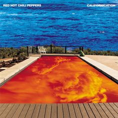 a red hot chili peppers album cover with an image of a pool in the water