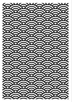 an abstract black and white pattern with wavy lines in the shape of waves on a white background