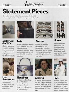 Statement Pieces Outfit, Statement Pieces Clothing Fashion, Office Siren Moodboard, Statement Accessories Outfit, Office Siren Accessories, Powerful Woman Outfit, How To Add Accessories To Outfits, Office Siren Aesthetic Moodboard, Office Siren Shoes