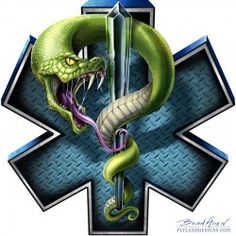 EMS Snake digital painting Medical Sign, Combat Medic, Emergency Medical Services, Dark Images, Medical Services, Paramedic, Emergency Medical, Freelance Illustrator