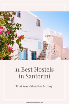 the best hotels in santorini that are value for money with text overlay