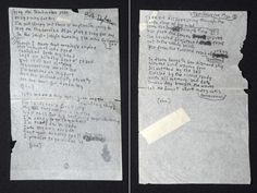 two pieces of paper with writing on them